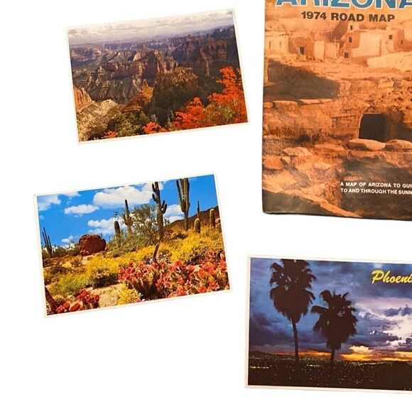 Vintage 70s Desert Arizona Grand Canyon unused postcards and road map ephemera - Picture 7 of 13